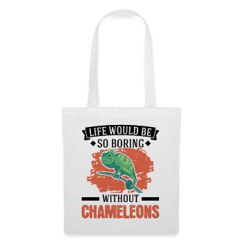 Chameleon Cadeau Caméléon - Sac en tissu - blanc - Devant