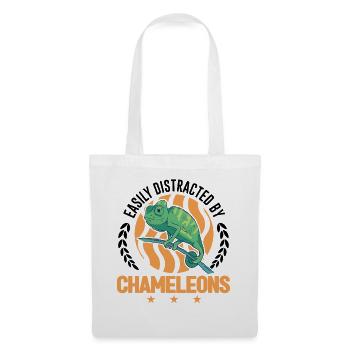 Facilement distrait par chameleons Chameleon - Sac en tissu - blanc - Devant