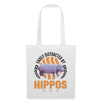 Easily distracted by Hippos Hippo Hippo Hippo - Tote Bag - white - Front