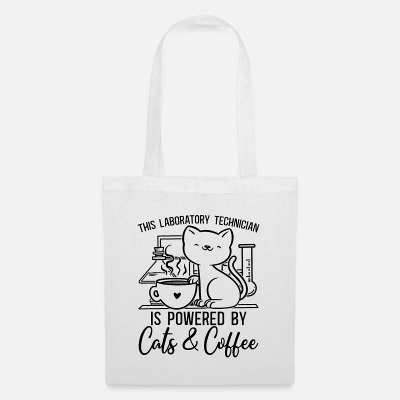 Labortechniker Katze Beruf Kaffee Geschenkidee - Stoffbeutel - Weiß
