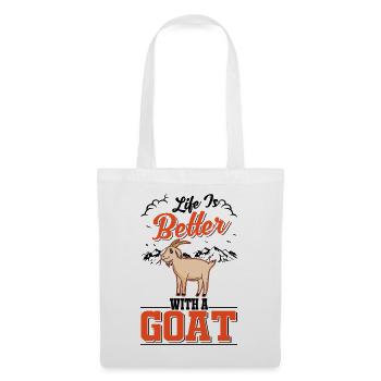 La vie est meilleure avec une chèvre Ziegenwirt Ziege - Sac en tissu - blanc - Devant