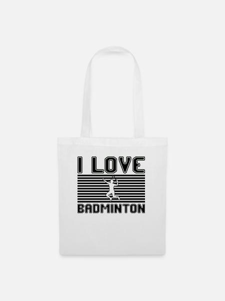 I love badminton - Stoffbeutel - Weiß