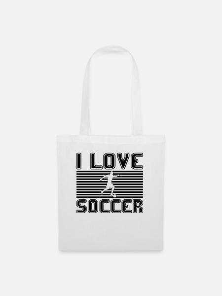 I love soccer - Stoffbeutel - Weiß