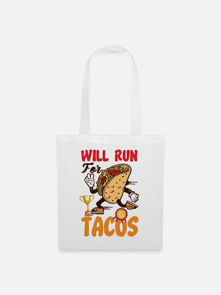 Running Runner Half Marathon Taco - Stoffbeutel - Weiß