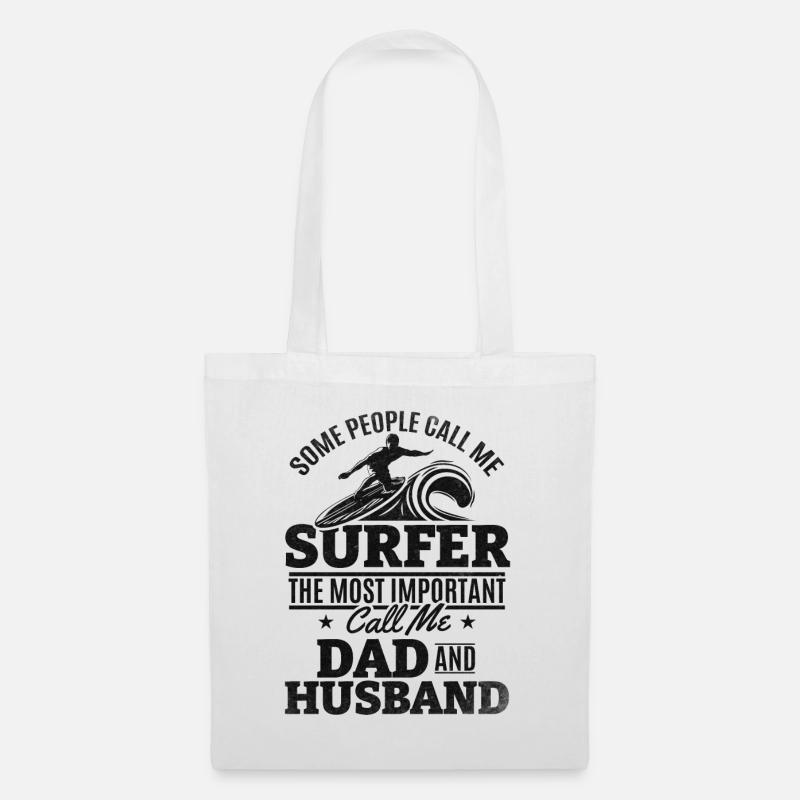 Surfer Papa Surfer Daddy Planche de surf Surfer Daddy - Sac en tissu - blanc