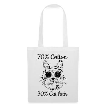 Cat Owner - 70% Cotton 30% Cat Hair - Funny - Tote Bag - white - Front