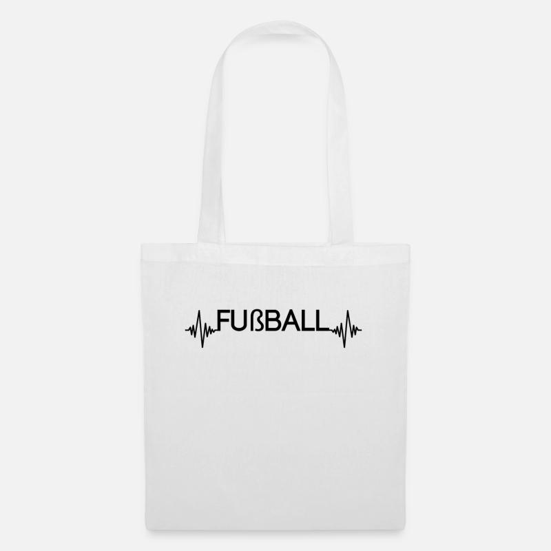 Fußball Herzschlag - Stoffbeutel - Weiß