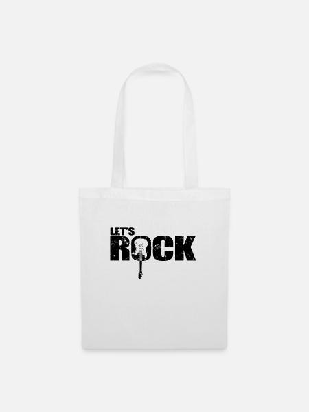 Let’s Rock Gitarre Musikstil Genre Rockband - Stoffbeutel - Weiß