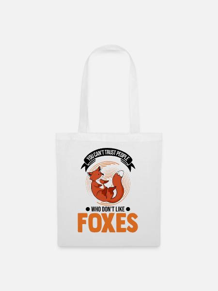 Fuchs Geschenk Rotfuchs - Stoffbeutel - Weiß