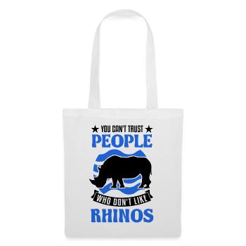 Rhinocéros Cadeau Rhinocéros - Sac en tissu - blanc - Devant