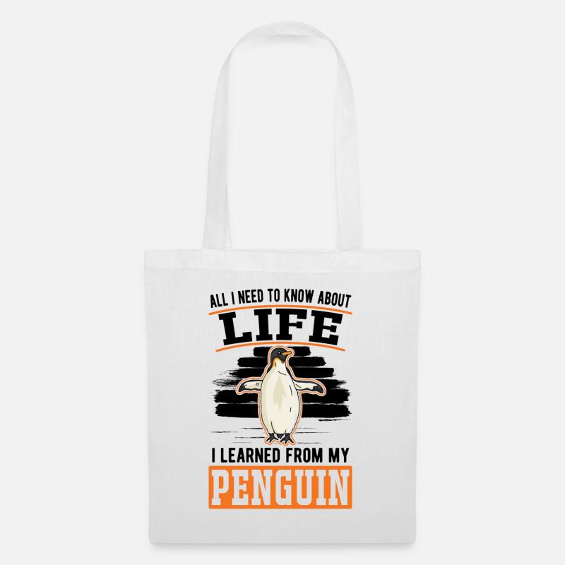 Pinguin Geschenk Penguin - Stoffbeutel - Weiß
