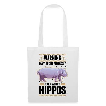 Warning Hippo Hippo Hippo Hippo - Tote Bag - white - Front