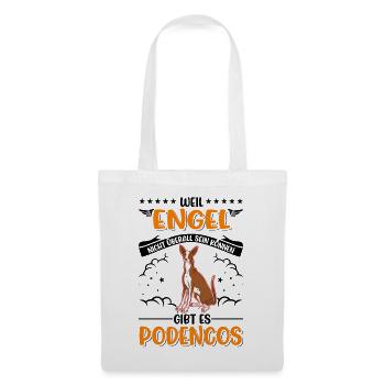 Podenco Engel Spanischer Windhund Ibizan Hound - Stoffbeutel - Weiß - Vorne