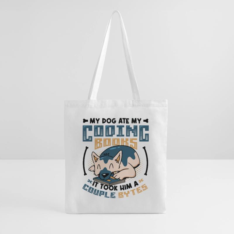 Dog Bytes Code Programmation de blagues informatiques Sac en tissu