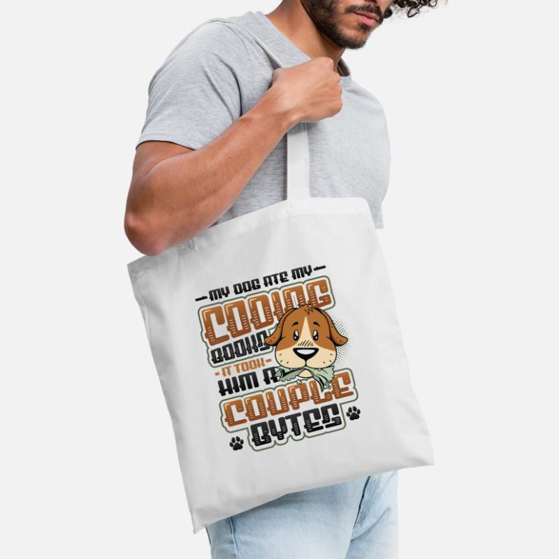 Dog Bytes Code Programmation de blagues informatiques Sac en tissu