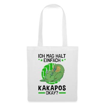 Ich mag einfach Kakapo flugunfähiger Papagei - Stoffbeutel - Weiß - Vorne