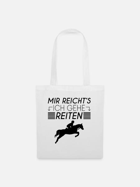 Reiten Spruch - Stoffbeutel - Weiß