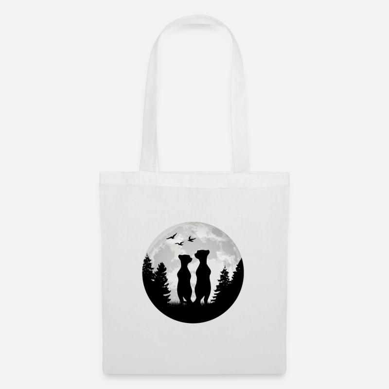 Suricate Lune Suricate - Sac en tissu - blanc