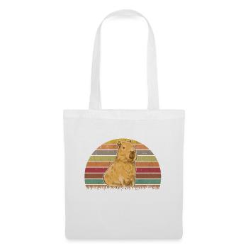 Capybara Retro Wasserschwein Vintage - Sac en tissu - blanc - Devant