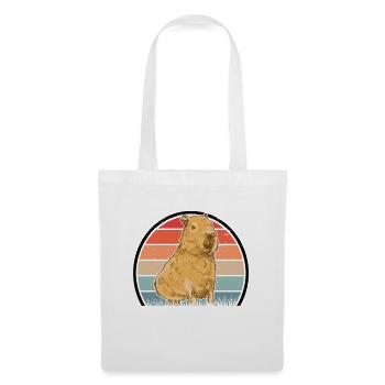 Capybara Retro Wasserschwein Vintage - Sac en tissu - blanc - Devant