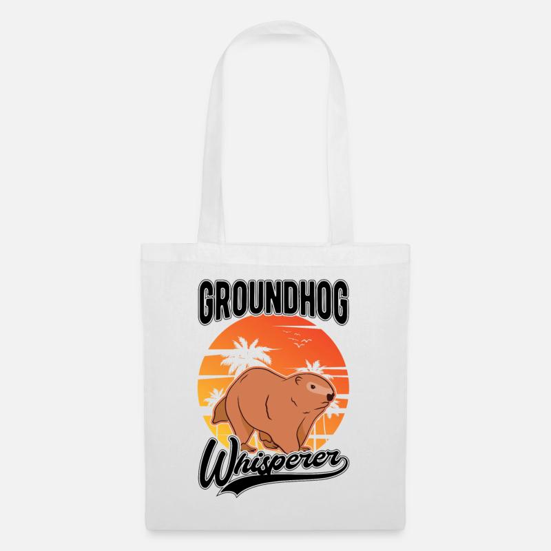 Murmeltier Flüsterer Groundhog Waldmurmeltier - Stoffbeutel - Weiß