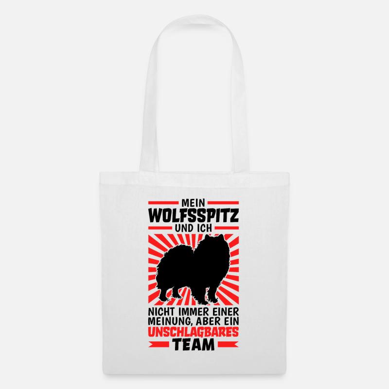 Wolfsspitz unschlagbar deutscher Spitz Keeshond - Stoffbeutel - Weiß