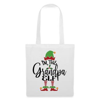 Opa Elf Niedliches lustiges passendes Weihnachtskostüm - Stoffbeutel - Weiß - Vorne