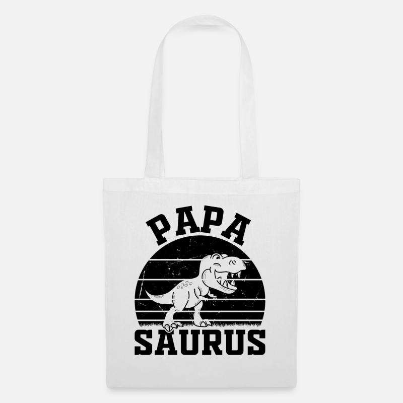 Papa Saurus Papa Dino - Papasaurus - Stoffbeutel - Weiß