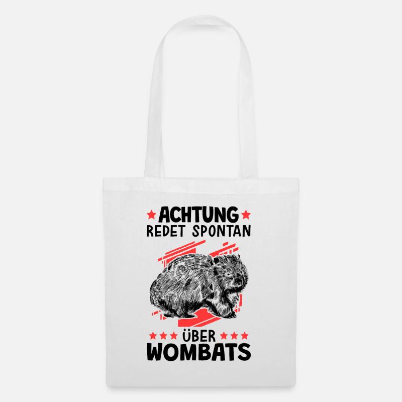 Redet über Wombat australisches Beuteltier - Stoffbeutel - Weiß