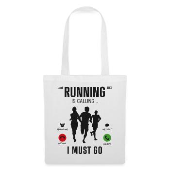 Running Runner Half Marathon Téléphone - Sac en tissu - blanc - Devant