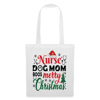 Nurse Dog Mom Merry Christmas Funny Nursing - Tote Bag - white - Front