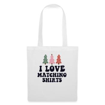 I Love Matching Christmas Shirts Xmas Couple Wife - Tote Bag - white - Front