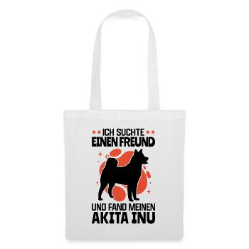 Akita Inu gefunden japanischer Akita Inu - Stoffbeutel - Weiß - Vorne