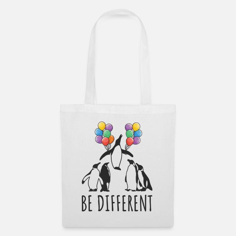 Be Different Motivation Pinguin Kreative Menschen - Stoffbeutel - Weiß