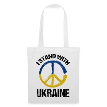 I Stand With Ukraine Peace Symbol Ukrainian - Tote Bag - white - Front