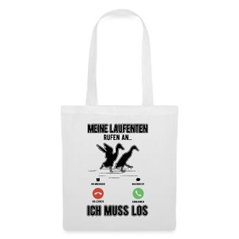 Mes canards qui courent appellent Je dois aller bouteille canard - Sac en tissu - blanc - Devant