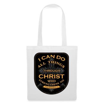 Je peux tout faire par Christ qui fortifie - Sac en tissu - blanc - Devant