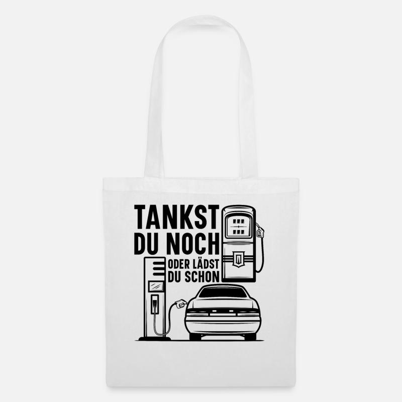 Elektroauto Tankstelle E-Auto Ladestation Elektro - Stoffbeutel - Weiß