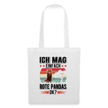 Ich mag einfach Rote Pandas - Stoffbeutel - Weiß - Vorne