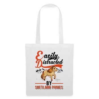 Easily distracted by Shetland Ponies Shetty - Stoffbeutel - Weiß - Vorne
