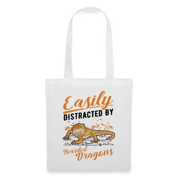 Facilement distrait par Bearded Dragons Bartagame - Sac en tissu - blanc - Devant