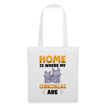 La maison est l’endroit où mon chinchilla est rongeur - Sac en tissu - blanc - Devant