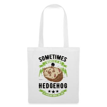 Igel Geschenk Stacheligel - Stoffbeutel - Weiß - Vorne
