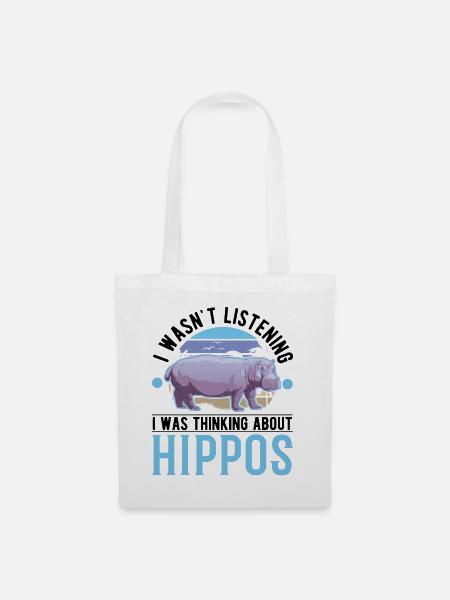 Hippo Cadeau Hippo Hippo Hippo - Sac en tissu - blanc