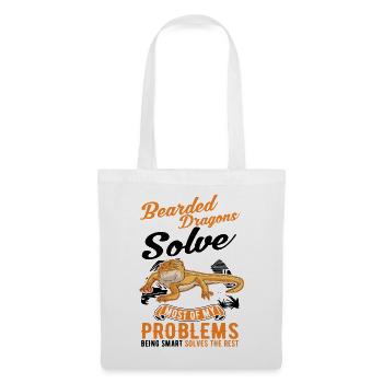 Dragon barbu Cadeau Dragon Barbu Pogona - Sac en tissu - blanc - Devant