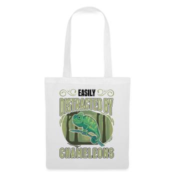 Facilement distrait par les caméléons caméléon - Sac en tissu - blanc - Devant