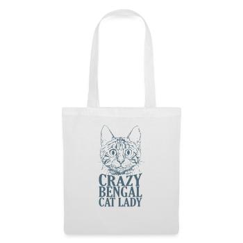 Crazy Bengal Cat Lady Race de chat domestique - Sac en tissu - blanc - Devant
