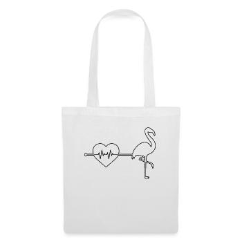 Flamingo heartbeat - Tote Bag - white - Front