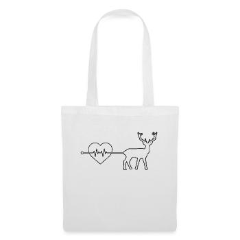 Battement de cœur de cerf - Sac en tissu - blanc - Devant