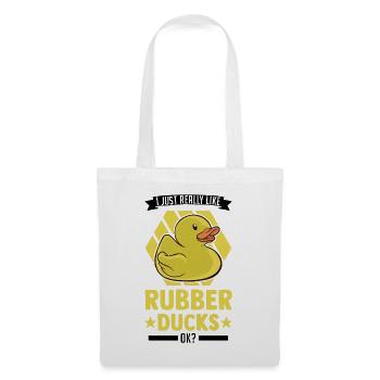 J’aime vraiment Rubber Ducks Rubber Duck - Sac en tissu - blanc - Devant